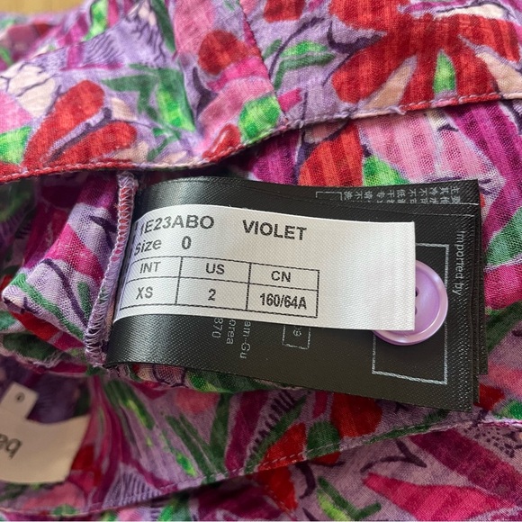 BA&SH Abo Floral Print Violet Purple High Waist Flowy Trouser Pants EUC Size XS - Picture 9 of 10